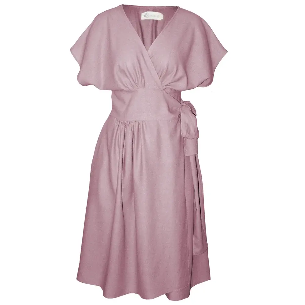Dusty Pink Linen Wrap Dress - The Suki Dress - Summer Perfection - Avo Dusty Pink Linen Wrap Dress - The Suki Dress - Summer Perfection - Avo