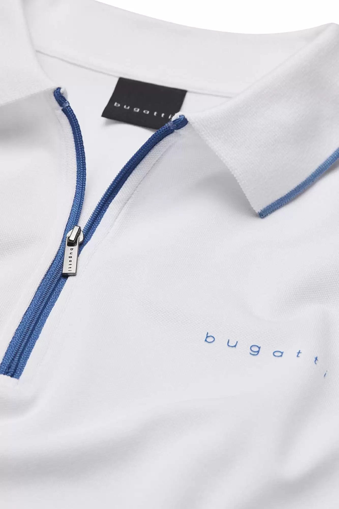 Bugatti Men's Golf T Shirt With Zip White Avo