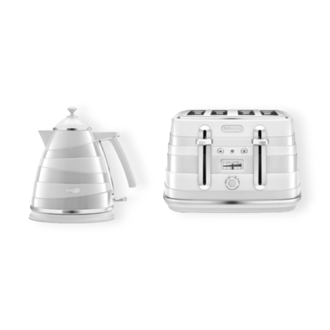 DeLonghi Avvolta Kettle Toaster Breakfast Pack White Avo