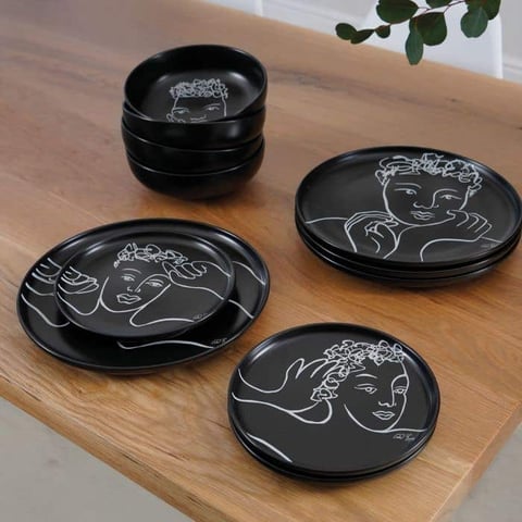 Carrol Boyes Sketchbook Black Dinner Plate Set Of Avo
