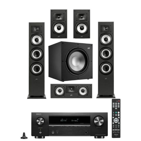 Polk Monitor XT60 5.1 Speaker Package + Denon AVR-X1800H AV