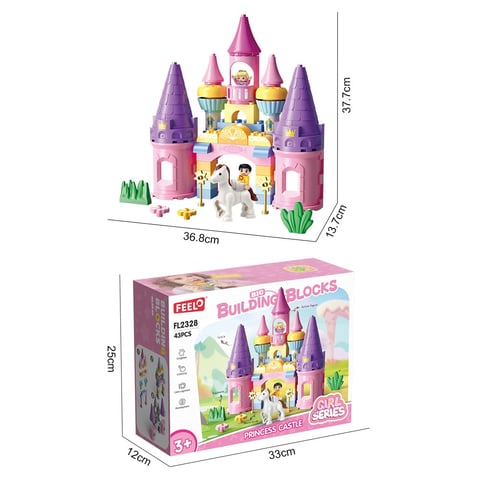 Feelo - Princess Castle - Large Building Block Set - 43 Pieces - Avo