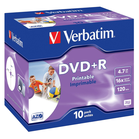 Verbatim DVD+R Wide Inkjet Printable ID Brand - Avo