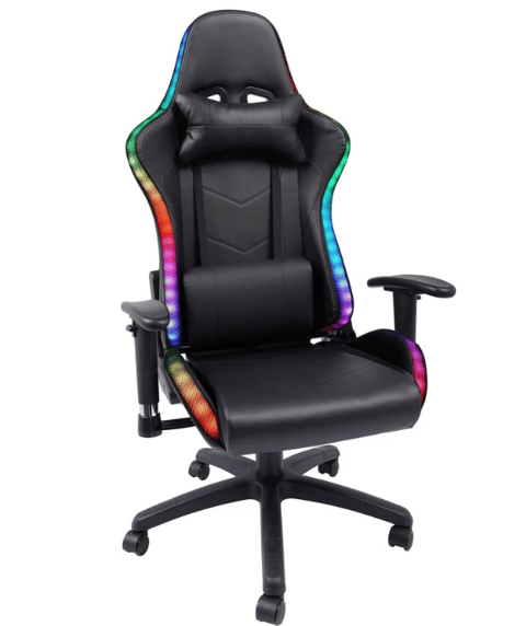 LED Lights Gaming Chair Black Avo