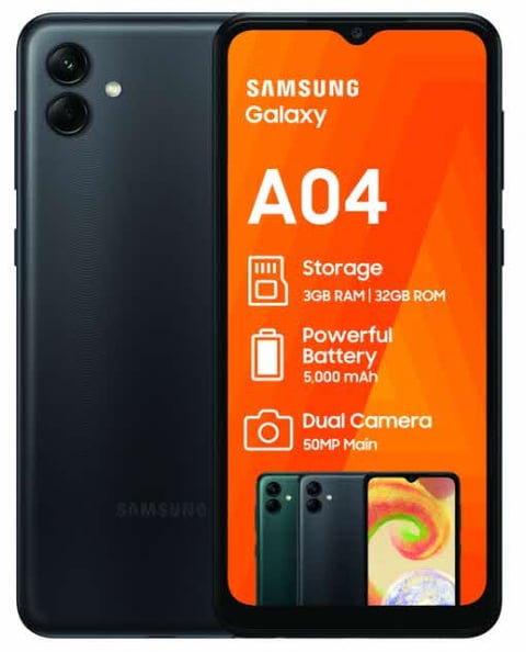 Samsung Galaxy A04 Dual Sim 32GB Black - With Free AvoCare - Avo